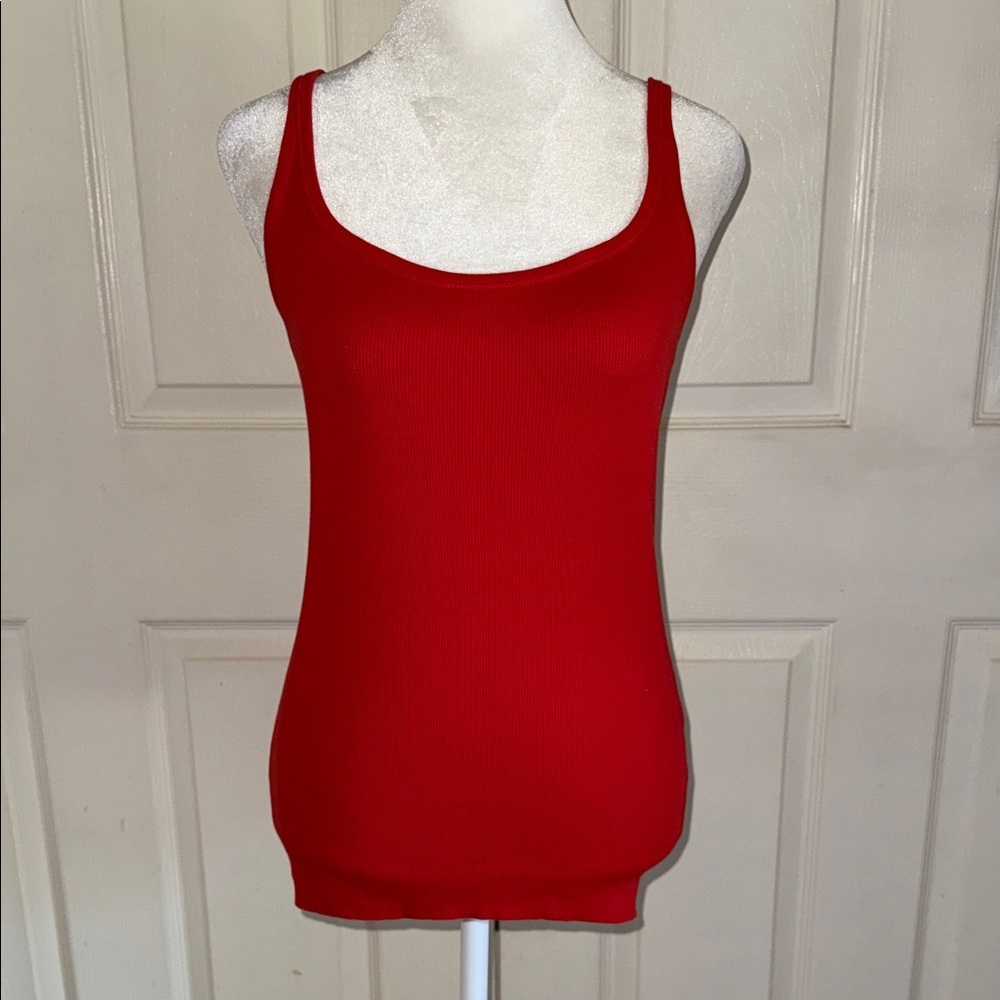 Ralph Lauren Blue Label Red Ribbed Muscle Tank Top
